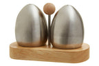 Stainless Steel and Rubberwood Salt Pepper Shakers