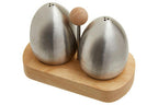 Stainless Steel and Rubberwood Salt Pepper Shakers