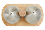 Stainless Steel and Rubberwood Salt Pepper Shakers