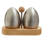 Stainless Steel and Rubberwood Salt Pepper Shakers