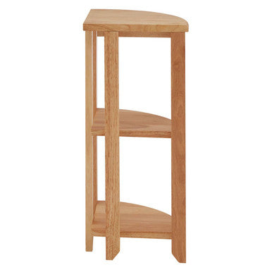 Three Tier Tropical Hevea Wood Corner Shelf Unit