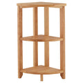 Three Tier Tropical Hevea Wood Corner Shelf Unit