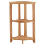 Three Tier Tropical Hevea Wood Corner Shelf Unit