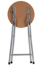 Silver Wood Veneer Stool with Folding Design