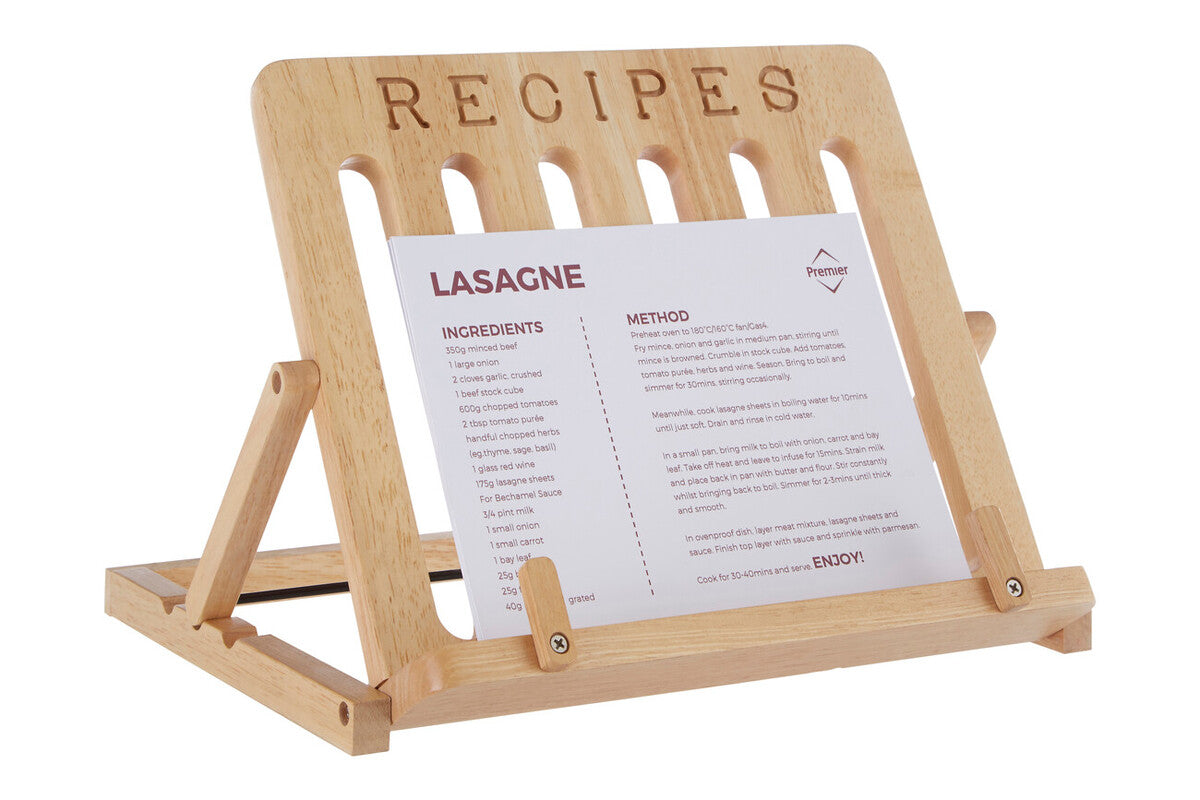 Tropical Hevea Wood Cookbook Stand