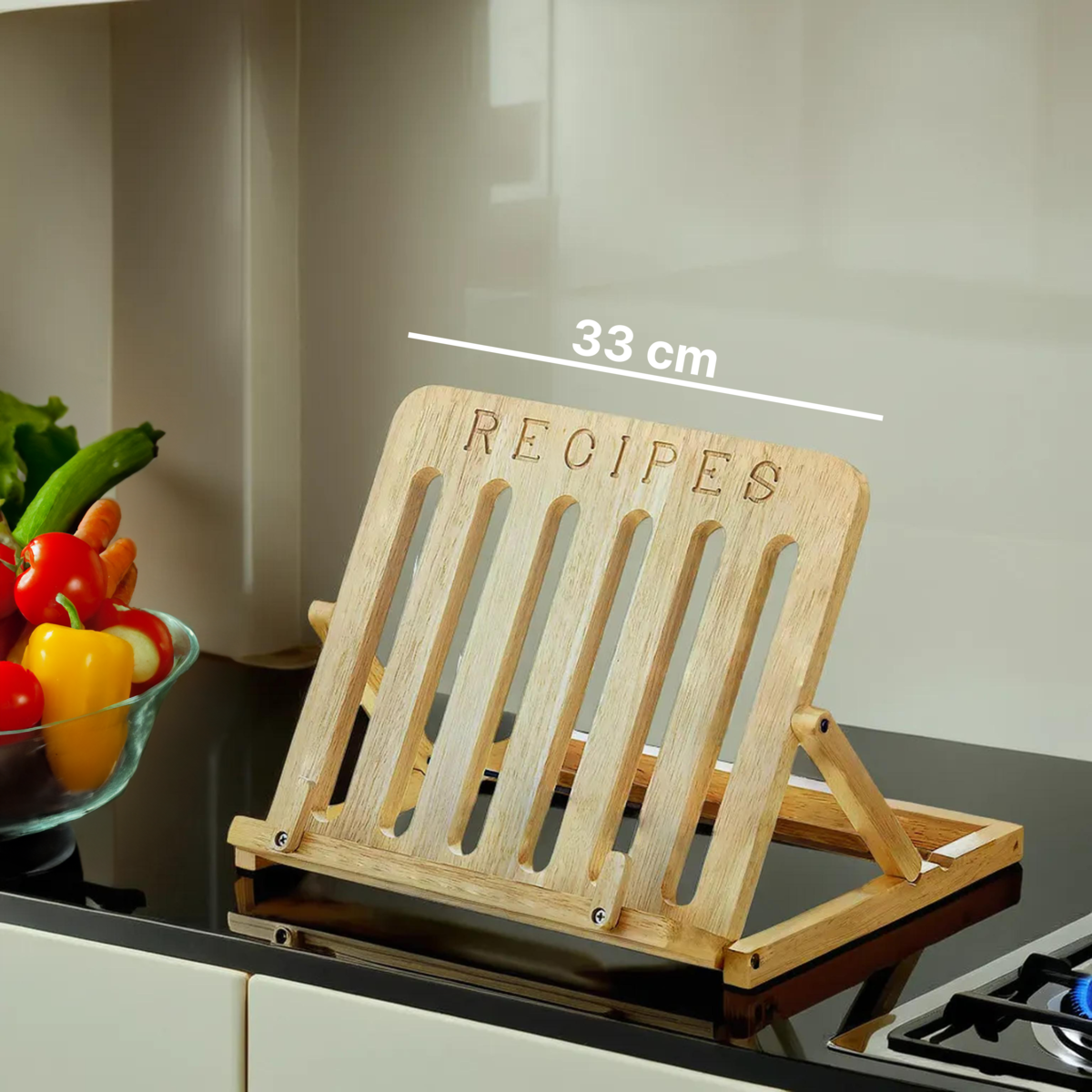 Tropical Hevea Wood Cookbook Stand