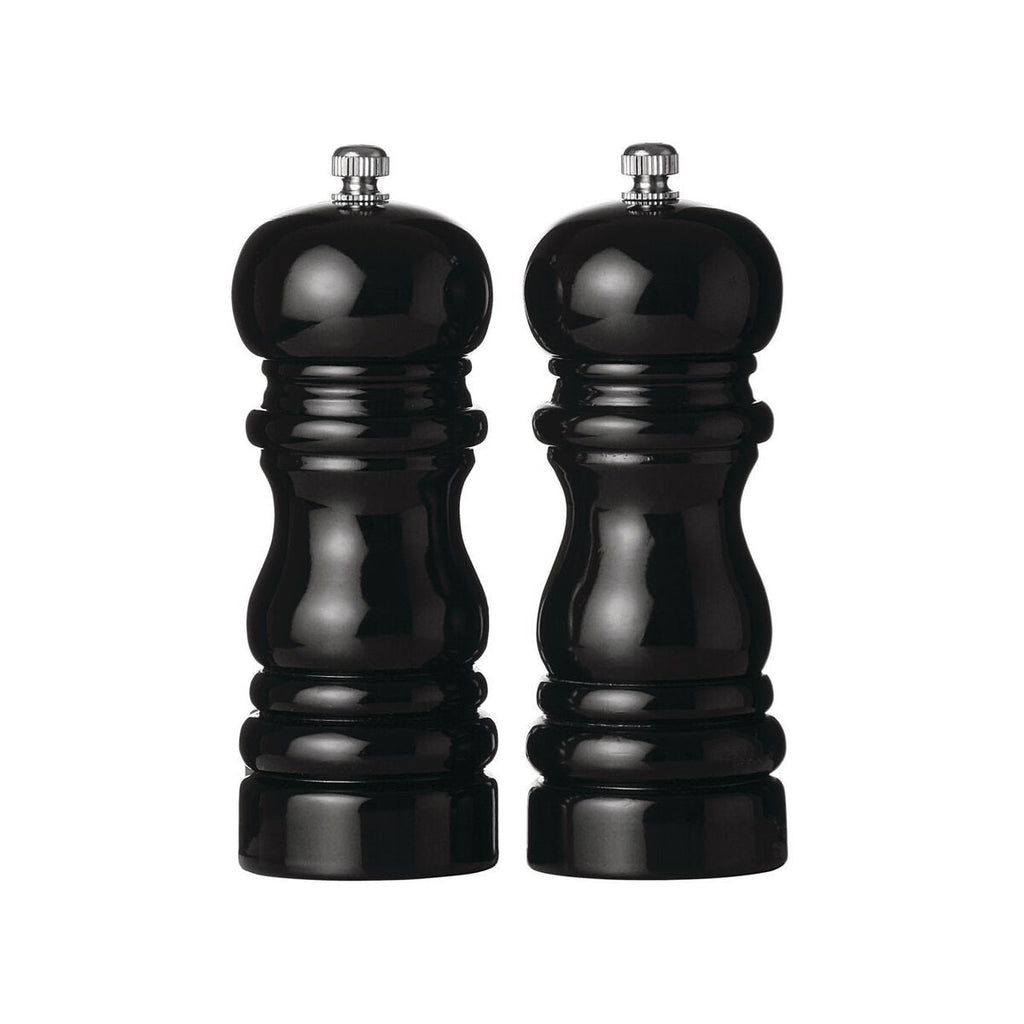 14Cm Black Hi Gloss Salt and Pepper Set