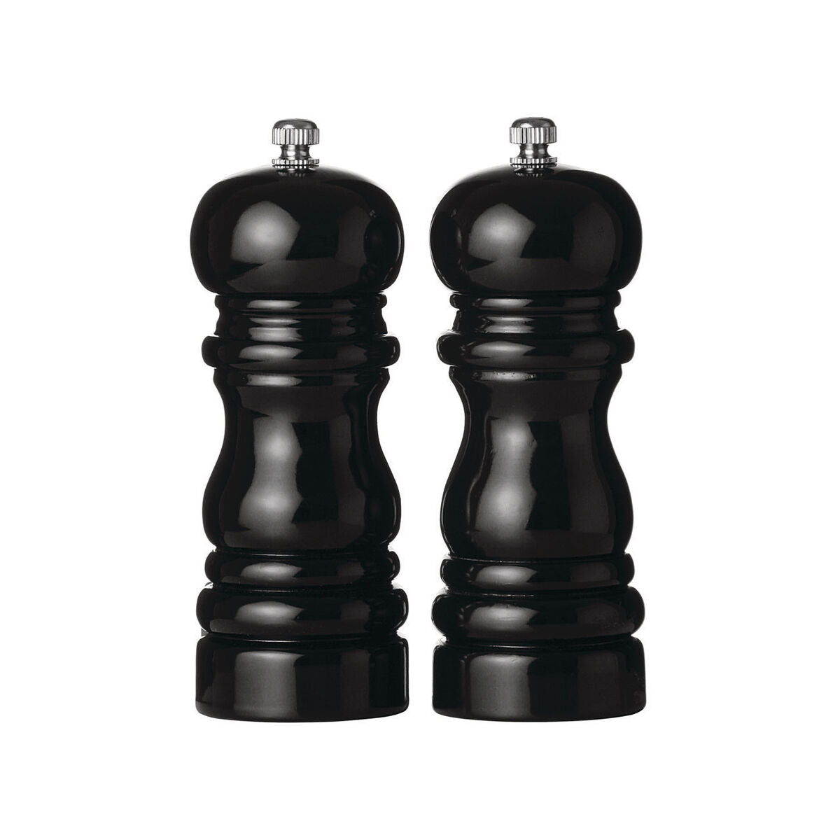 14Cm Black Hi Gloss Salt and Pepper Set