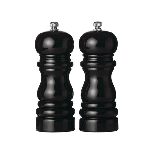 14Cm Black Hi Gloss Salt and Pepper Set