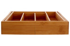 Natural Bamboo Small Expandable Cutlery Tray with 5 Compartments