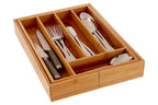 Natural Bamboo Small Expandable Cutlery Tray with 5 Compartments