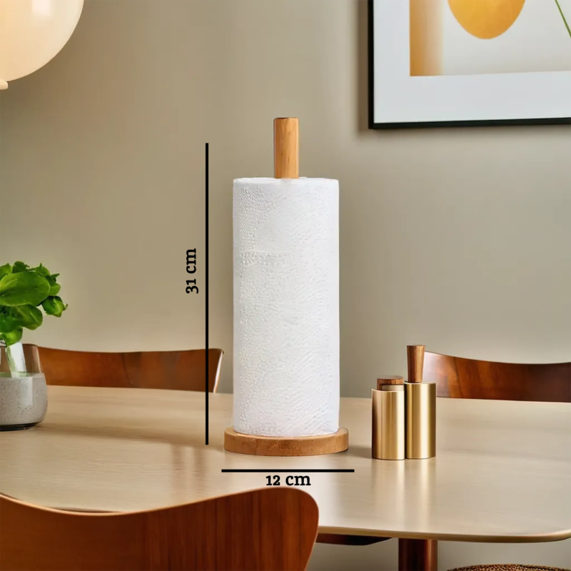 Rubberwood Kitchen Roll Holder