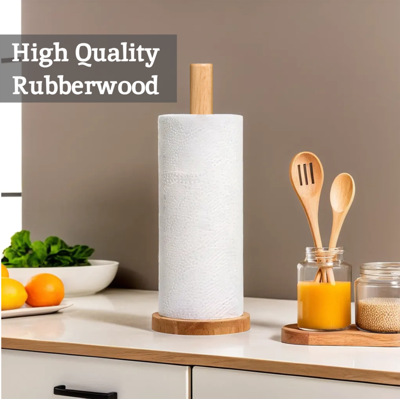 Rubberwood Kitchen Roll Holder