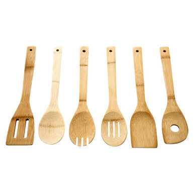 6Pc Bamboo Kitchen Utensil Set