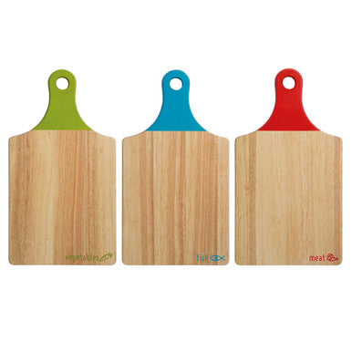 Set of Three Wooden Paddle Chopping Boards