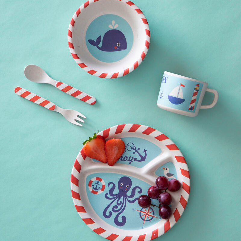 Kids 5 Piece Pirate Bamboo Dinner Set