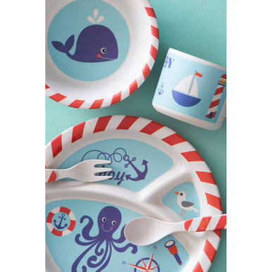 Kids 5 Piece Pirate Bamboo Dinner Set