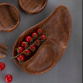 Acacia Two Section Bean Shaped Dish