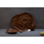 Acacia Two Section Bean Shaped Dish