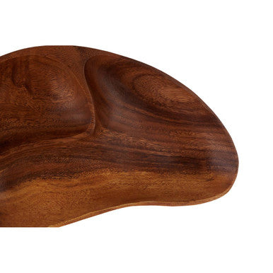 Acacia Two Section Bean Shaped Dish