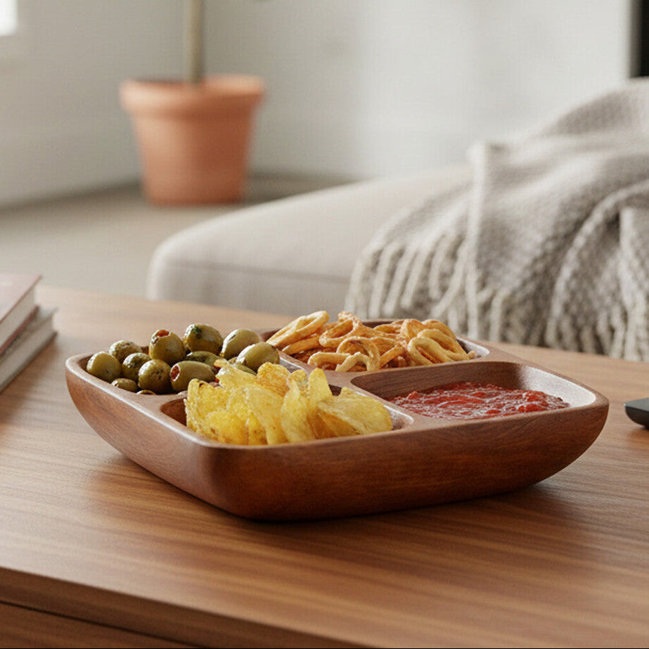 Acacia Four Section Serving Dish