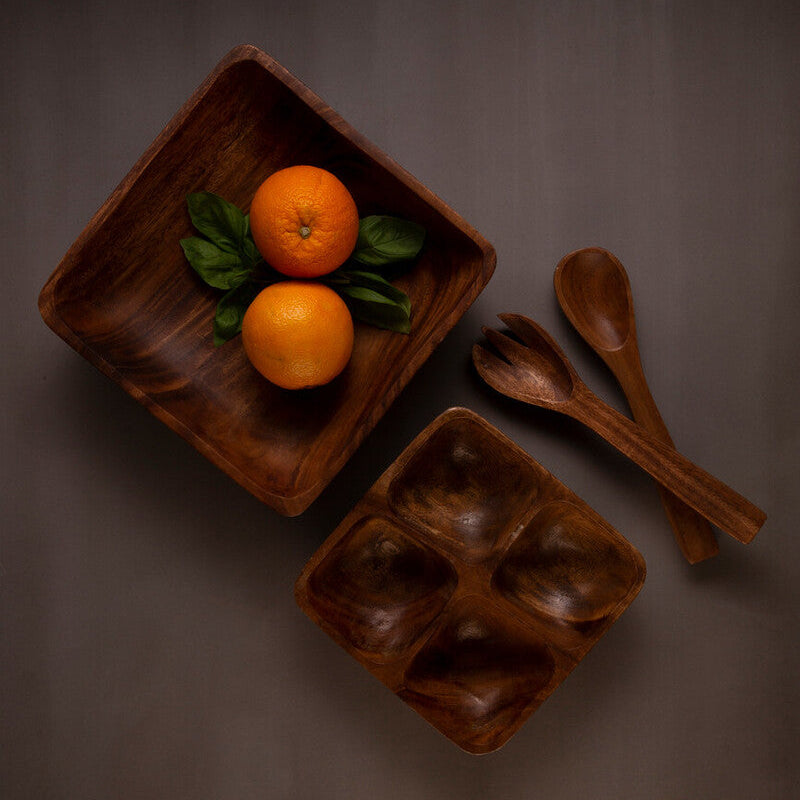 Acacia Four Section Serving Dish