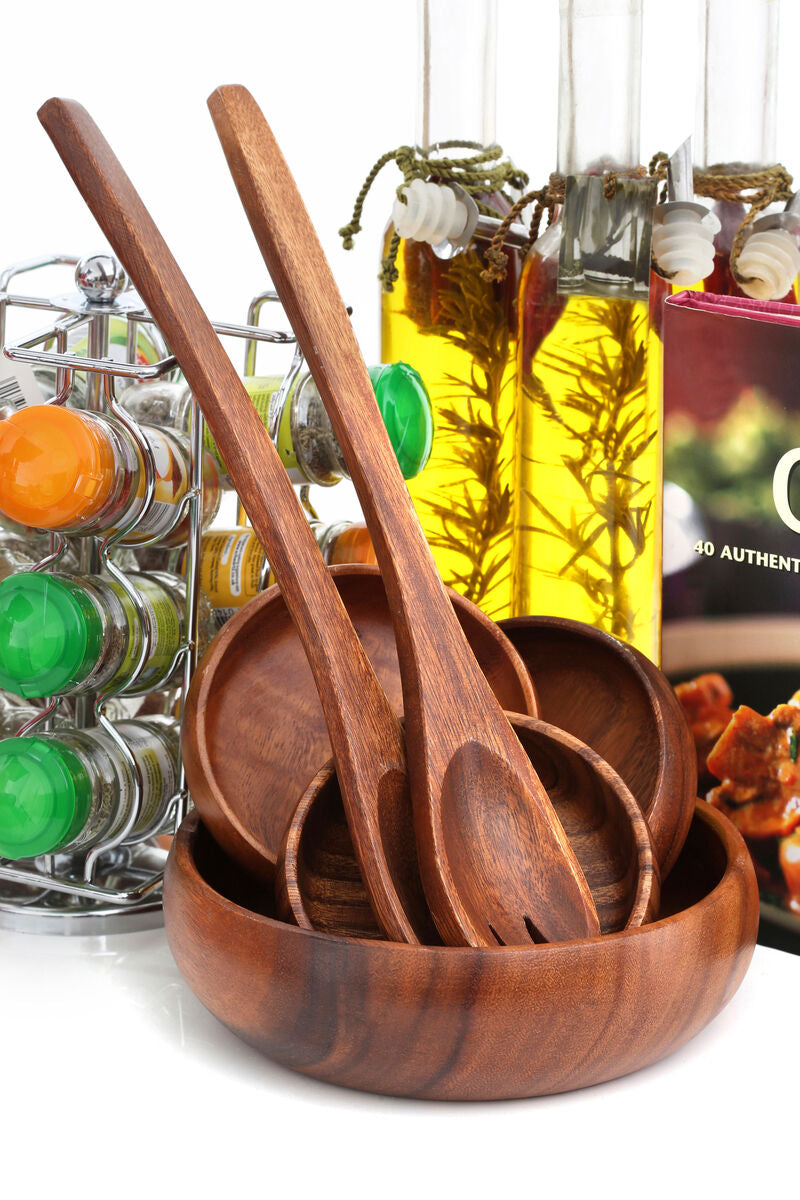 Acacia 7 Piece Salad Serving Set