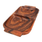 Acacia Two Section Serving Dish with Handles