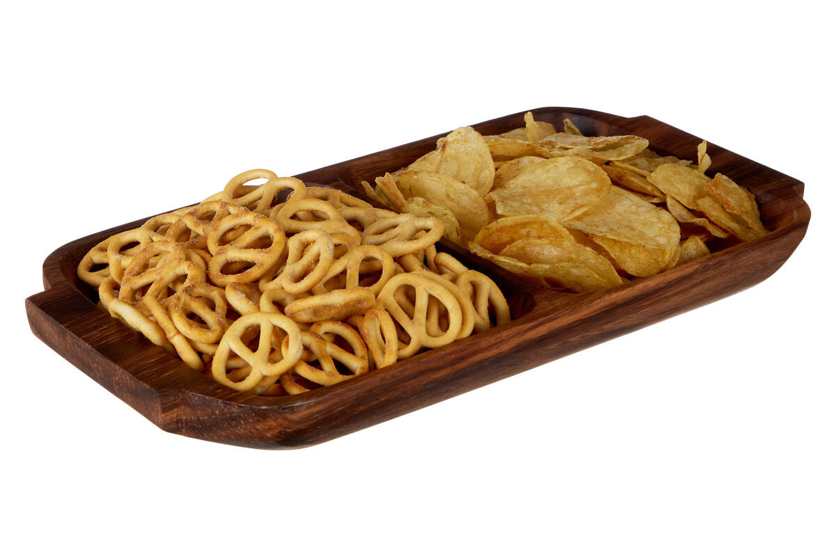 Acacia Two Section Serving Dish with Handles