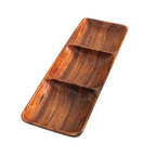 Acacia Three Section Rectangular Serving Dish