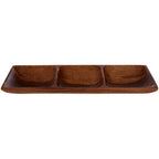 Acacia Three Section Rectangular Serving Dish