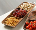 Acacia Three Section Rectangular Serving Dish