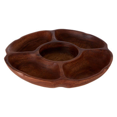 Acacia Five Section Round Serving Dish