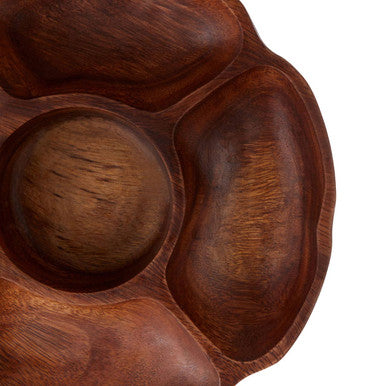 Acacia Five Section Round Serving Dish