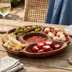 Acacia Five Section Round Serving Dish