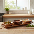 Acacia Wood 3 Piece Serving Dish Set with Tray