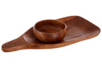 Acacia Paddle Board with Bowl Set