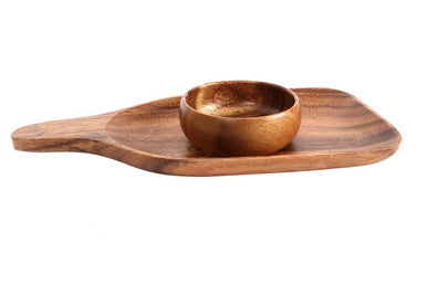 Acacia Paddle Board with Bowl Set