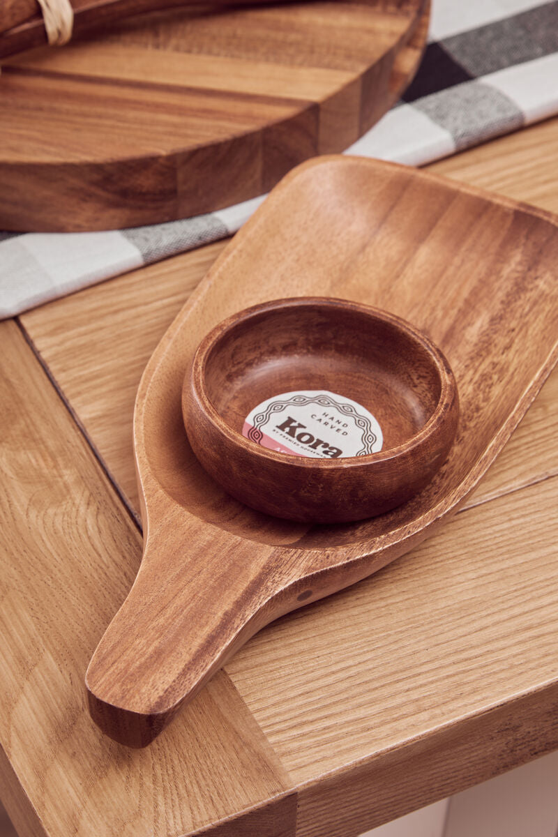 Acacia Paddle Board with Bowl Set