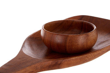 Acacia Paddle Board with Bowl Set