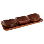 Acacia 3 Piece Serving Dish Set with Tray