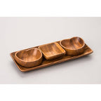 Acacia 3 Piece Serving Dish Set with Tray