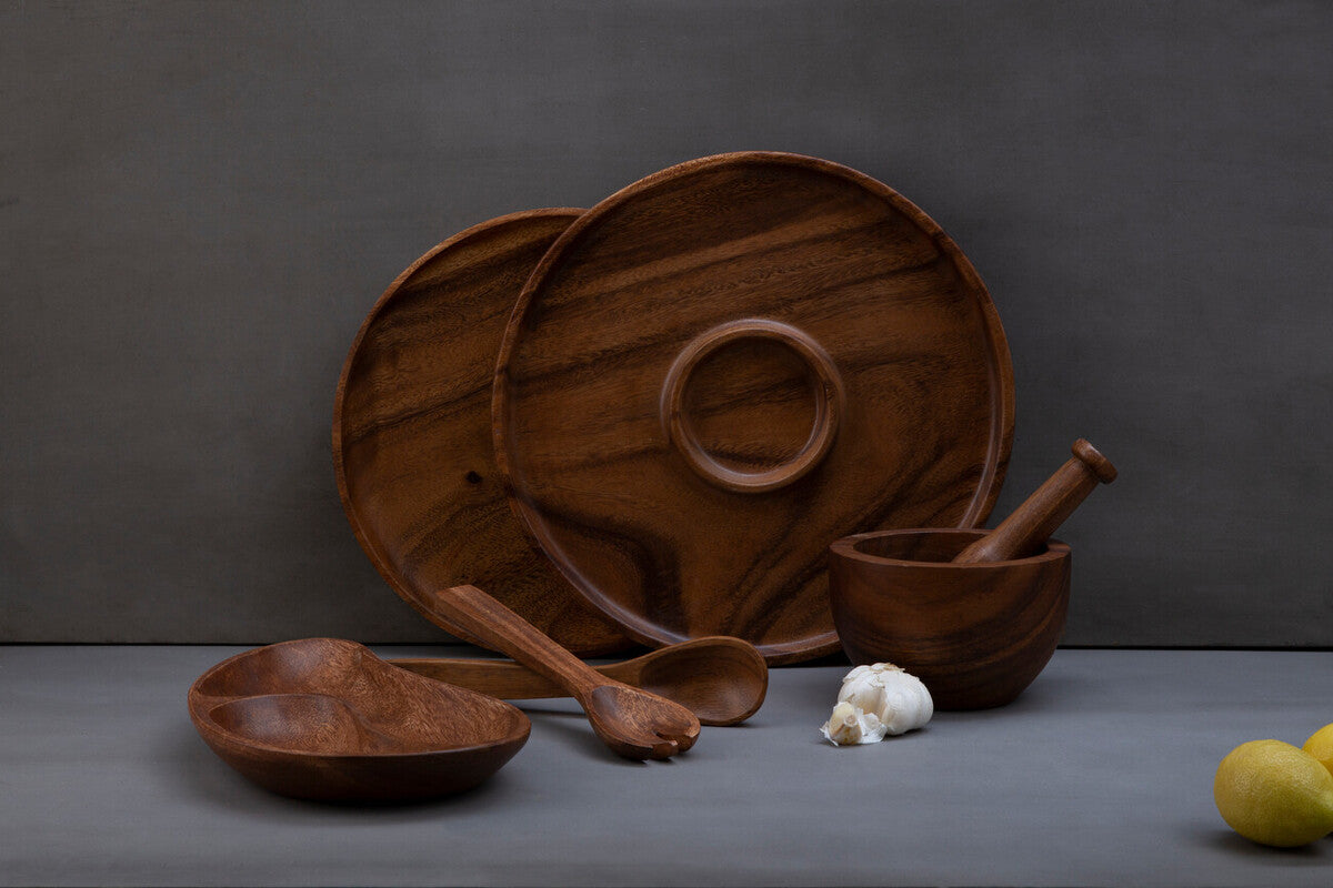 Acacia Wood Tapered Mortar and Pestle