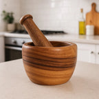 Acacia Wood Tapered Mortar and Pestle