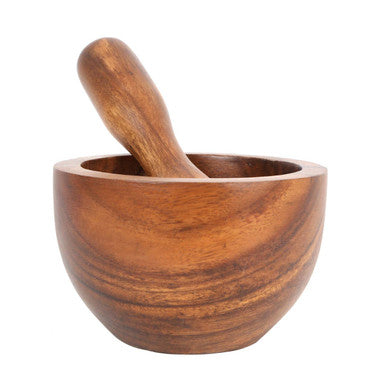 Acacia Wood Round Mortar and Pestle