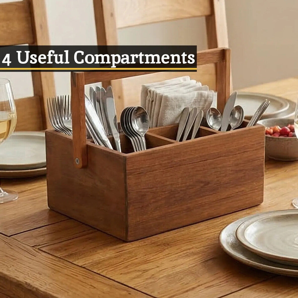 Acacia Cutlery Caddy