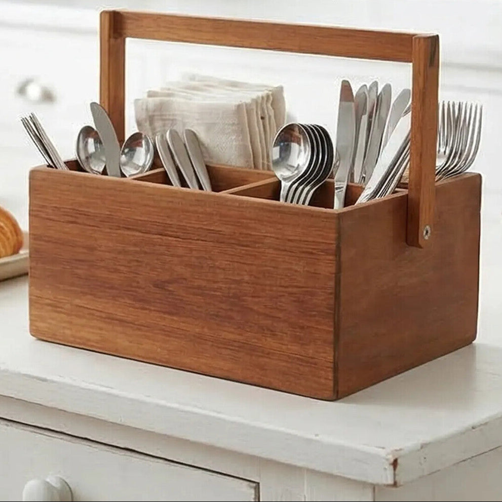 Acacia Cutlery Caddy