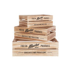 Natural Wood Set of 3 Provision Crates