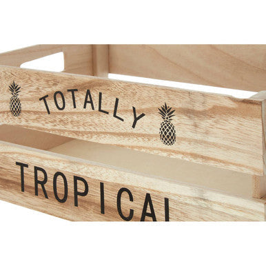 Natural Wood Tropical Fruit Crate