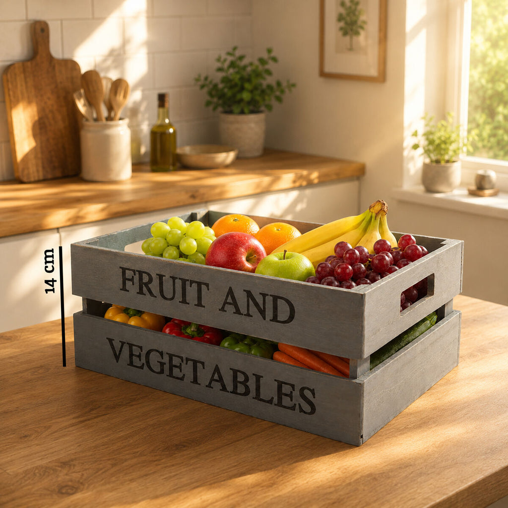 Grey Wood Fruit and Vegetable Crate